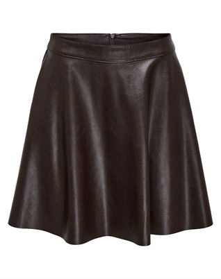 OnlUna Faux Leather Flared Nederdel